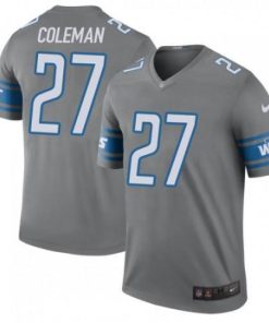 Nike Detroit Lions #27 Justin Coleman Gray Men's Stitched NFL Limited Rush Jersey Men's