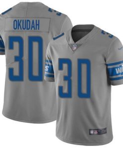 Nike Detroit Lions #30 Jeff Okudah Gray Men's Stitched NFL Limited Inverted Legend Jersey Men's