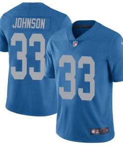 Nike Detroit Lions #33 Kerryon Johnson Blue Throwback Men's Stitched NFL Vapor Untouchable Limited Jersey Men's