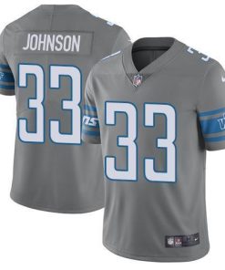Nike Detroit Lions #33 Kerryon Johnson Gray Men's Stitched NFL Limited Rush Jersey Men's