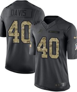 Nike Detroit Lions #40 Jarrad Davis Black Men's Stitched NFL Limited 2016 Salute To Service Jersey Men's