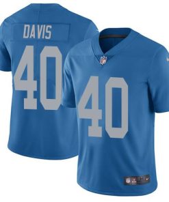 Nike Detroit Lions #40 Jarrad Davis Blue Throwback Men's Stitched NFL Vapor Untouchable Limited Jersey Men's