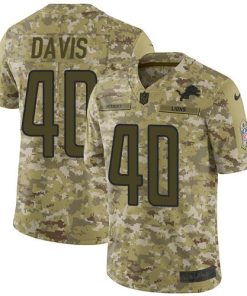 Nike Detroit Lions #40 Jarrad Davis Camo Men's Stitched NFL Limited 2018 Salute To Service Jersey Men's