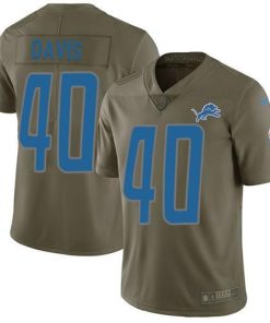 Nike Detroit Lions #40 Jarrad Davis Olive Men's Stitched NFL Limited 2017 Salute to Service Jersey Men's