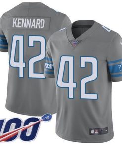 Nike Detroit Lions #42 Devon Kennard Gray Men's Stitched NFL Limited Rush 100th Season Jersey Men's