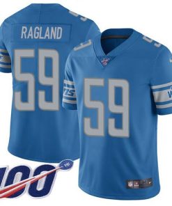 Nike Detroit Lions #59 Reggie Ragland Blue Team Color Men's Stitched NFL 100th Season Vapor Untouchable Limited Jersey Men's