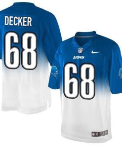 Nike Detroit Lions #68 Taylor Decker Blue/White Men's Stitched NFL Elite Fadeaway Fashion Jersey Men's