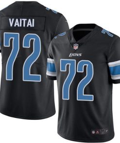 Nike Detroit Lions #72 Halapoulivaati Vaitai Black Men's Stitched NFL Limited Rush Jersey Men's