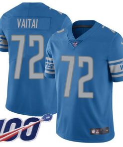 Nike Detroit Lions #72 Halapoulivaati Vaitai Blue Team Color Men's Stitched NFL 100th Season Vapor Untouchable Limited Jersey Men's