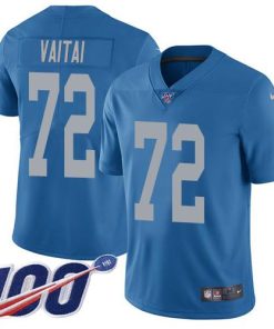Nike Detroit Lions #72 Halapoulivaati Vaitai Blue Throwback Men's Stitched NFL 100th Season Vapor Untouchable Limited Jersey Men's