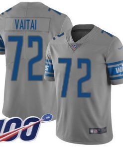 Nike Detroit Lions #72 Halapoulivaati Vaitai Gray Men's Stitched NFL Limited Inverted Legend 100th Season Jersey Men's