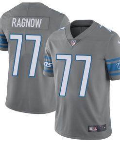 Nike Detroit Lions #77 Frank Ragnow Gray Men's Stitched NFL Limited Rush Jersey Men's