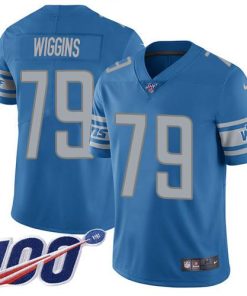 Nike Detroit Lions #79 Kenny Wiggins Blue Team Color Men's Stitched NFL 100th Season Vapor Untouchable Limited Jersey Men's