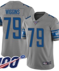 Nike Detroit Lions #79 Kenny Wiggins Gray Men's Stitched NFL Limited Inverted Legend 100th Season Jersey Men's