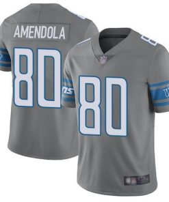 Nike Detroit Lions #80 Danny Amendola Gray Men's Stitched NFL Limited Rush Jersey Men's
