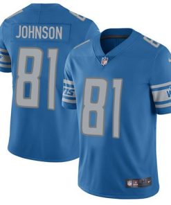 Nike Detroit Lions #81 Calvin Johnson Blue Team Color Men's Stitched NFL Vapor Untouchable Limited Jersey Men's