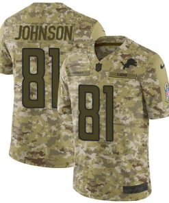 Nike Detroit Lions #81 Calvin Johnson Camo Men's Stitched NFL Limited 2018 Salute To Service Jersey Men's