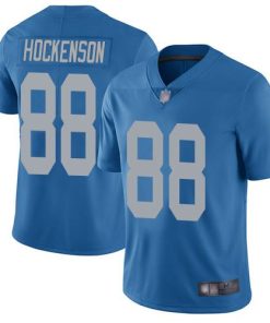 Nike Detroit Lions #88 T.J. Hockenson Blue Throwback Men's Stitched NFL Vapor Untouchable Limited Jersey Men's