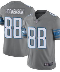 Nike Detroit Lions #88 T.J. Hockenson Gray Men's Stitched NFL Limited Rush Jersey Men's