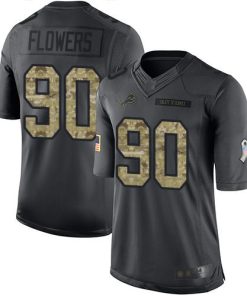 Nike Detroit Lions #90 Trey Flowers Black Men's Stitched NFL Limited 2016 Salute To Service Jersey Men's
