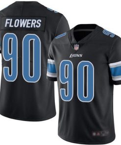 Nike Detroit Lions #90 Trey Flowers Black Men's Stitched NFL Limited Rush Jersey Men's