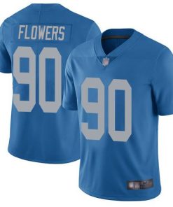 Nike Detroit Lions #90 Trey Flowers Blue Throwback Men's Stitched NFL Vapor Untouchable Limited Jersey Men's