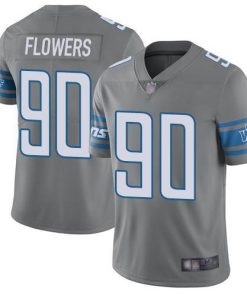 Nike Detroit Lions #90 Trey Flowers Gray Men's Stitched NFL Limited Rush Jersey Men's