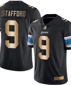 Nike Detroit Lions #9 Matthew Stafford Black Men's Stitched NFL Limited Gold Rush Jersey Men's