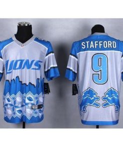 Nike Detroit Lions #9 Matthew Stafford Blue Men's Stitched NFL Elite Noble Fashion Jersey Men's