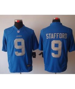 Nike Detroit Lions #9 Matthew Stafford Blue Alternate Throwback Men's Stitched NFL Limited Jersey Men's