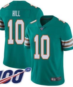 Nike Dolphins #10 Tyreek Hill Aqua Green Alternate Men's Stitched NFL 100th Season Vapor Untouchable Limited Jersey
