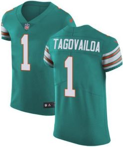 Nike Dolphins #1 Tua Tagovailoa Aqua Green Alternate Men's Stitched NFL New Elite Jersey