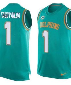 Nike Dolphins #1 Tua Tagovailoa Aqua Green Team Color Men's Stitched NFL Limited Tank Top Jersey