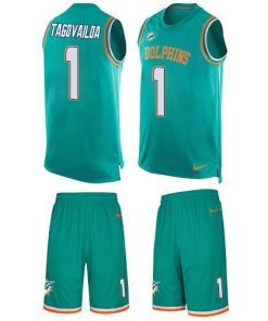 Nike Dolphins #1 Tua Tagovailoa Aqua Green Team Color Men's Stitched NFL Limited Tank Top Suit Jersey