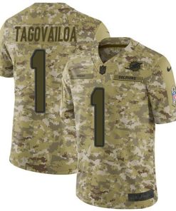 Nike Dolphins #1 Tua Tagovailoa Camo Men's Stitched NFL Limited 2018 Salute To Service Jersey