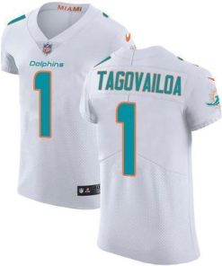 Nike Dolphins #1 Tua Tagovailoa White Men's Stitched NFL New Elite Jersey