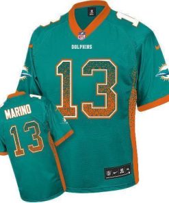 Nike Dolphins #13 Dan Marino Aqua Green Team Color Men's Stitched NFL Elite Drift Fashion Jersey