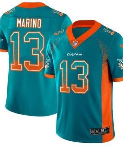Nike Dolphins #13 Dan Marino Aqua Green Team Color Men's Stitched NFL Limited Rush Drift Fashion Jersey