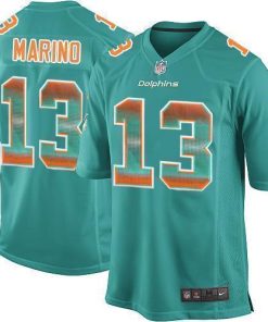 Nike Dolphins #13 Dan Marino Aqua Green Team Color Men's Stitched NFL Limited Strobe Jersey