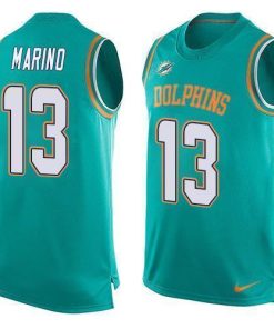 Nike Dolphins #13 Dan Marino Aqua Green Team Color Men's Stitched NFL Limited Tank Top Jersey