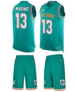 Nike Dolphins #13 Dan Marino Aqua Green Team Color Men's Stitched NFL Limited Tank Top Suit Jersey