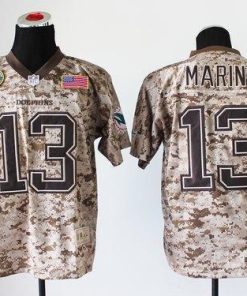 Nike Dolphins #13 Dan Marino Camo Men's Stitched NFL New Elite USMC Jersey