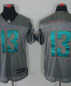 Nike Dolphins #13 Dan Marino Grey Shadow Men's Stitched NFL Elite Jersey