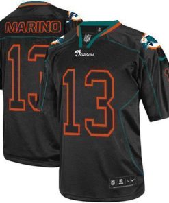 Nike Dolphins #13 Dan Marino Lights Out Black Men's Stitched NFL Elite Jersey