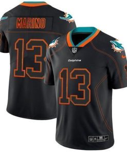 Nike Dolphins #13 Dan Marino Lights Out Black Men's Stitched NFL Limited Rush Jersey