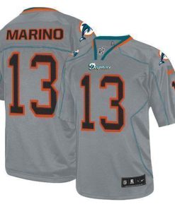Nike Dolphins #13 Dan Marino Lights Out Grey Men's Stitched NFL Elite Jersey