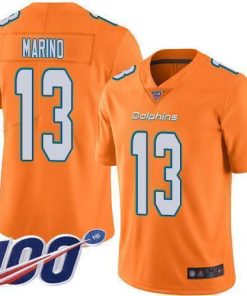 Nike Dolphins #13 Dan Marino Orange Men's Stitched NFL Limited Rush 100th Season Jersey
