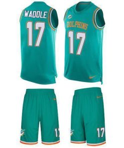 Nike Dolphins #17 Jaylen Waddle Aqua Green Team Color Men's Stitched NFL Limited Tank Top Suit Jersey