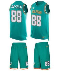 Nike Dolphins #88 Mike Gesicki Aqua Green Team Color Men's Stitched NFL Limited Tank Top Suit Jersey