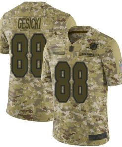 Nike Dolphins #88 Mike Gesicki Camo Men's Stitched NFL Limited 2018 Salute To Service Jersey